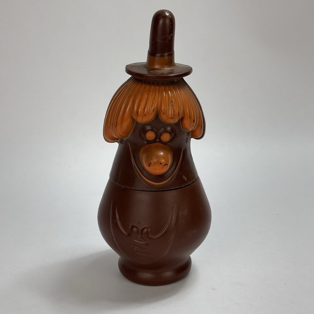 1960's BROWN PUDDIN HEAD SHAKE-A-PUDDIN CLOWN PUDDING JELLO FUN FOOD FIGURE
